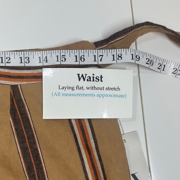 Worthington Linen CottonStriped Brown Wrap Skirt - Picture 8 of 10